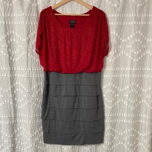 Enfocus Women Sparkly Tiered Festive Cocktail Dress